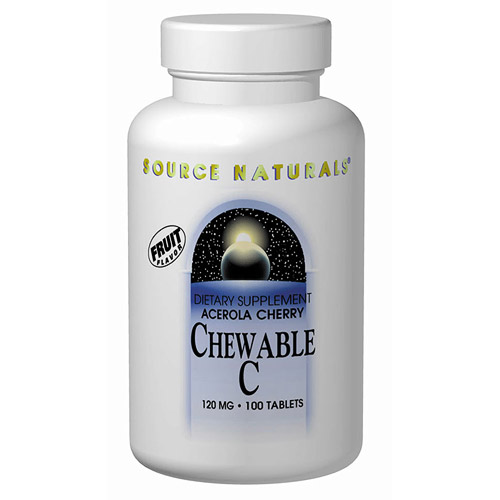 Source Naturals Vitamin C Acerola Chewable w/Bioflavonoids 120mg 100 tabs from Source Naturals