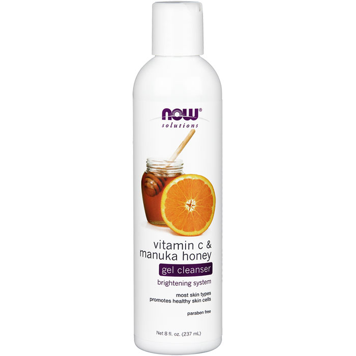 NOW Foods Vitamin C & Manuka Honey Gel Cleanser, 8 oz, NOW Foods