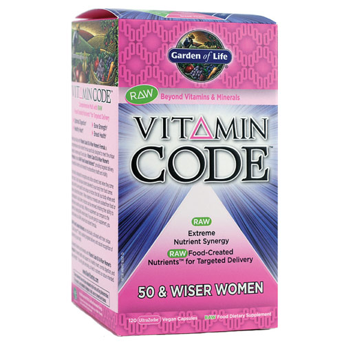 Garden of Life Vitamin Code, 50 & Wiser Women's Formula, 120 Veggie Caps, Garden of Life