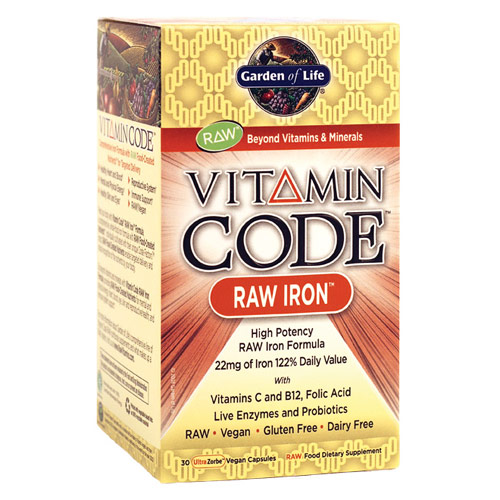 Garden of Life Vitamin Code, Raw Iron, 30 Veggie Caps, Garden of Life