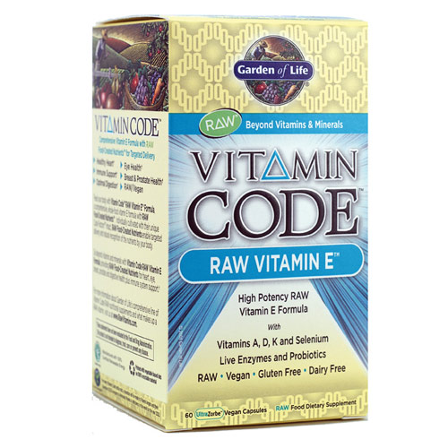 Garden of Life Vitamin Code, Raw Vitamin E, 60 Veggie Caps, Garden of Life