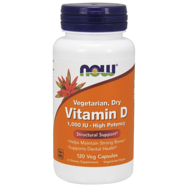 NOW Foods Vitamin D 1000 IU Vegetarian, 120 Vcaps, NOW Foods