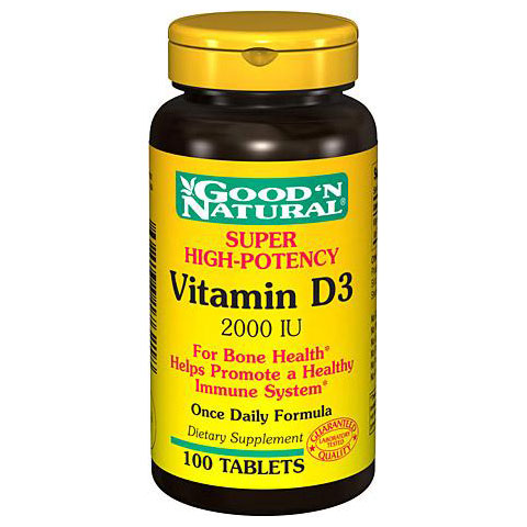 Good 'N Natural Vitamin D 2000 IU D3, 100 Tablets, Good 'N Natural