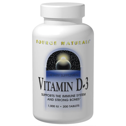Source Naturals Vitamin D-3 1000 IU, 100 Softgels, Source Naturals