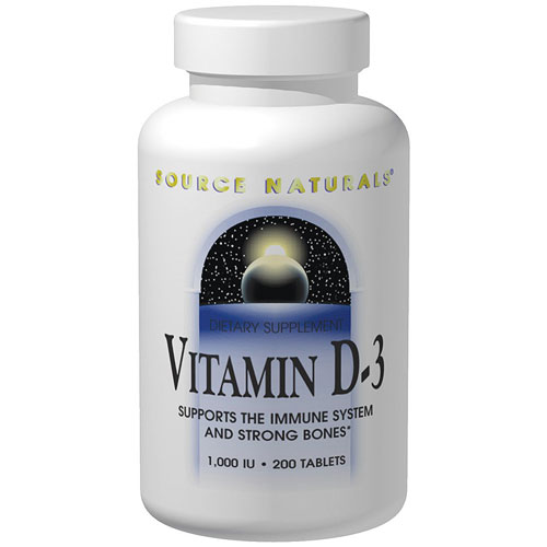 Source Naturals Vitamin D-3 1000 IU, 180 Capsules, Source Naturals