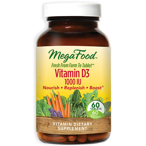 MegaFood DailyFoods Vitamin D-3 1000 IU, Whole Food, 90 Tablets, MegaFood
