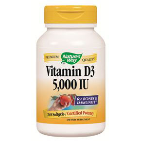 Nature's Way Vitamin D-3 5000 IU, 240 Softgels, Nature's Way