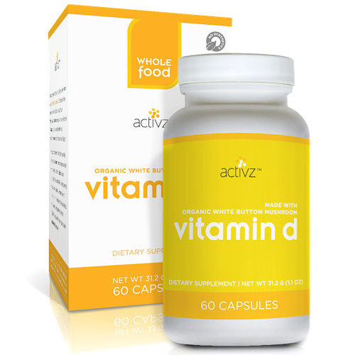 Activz Activz Vitamin D, From Organic Whole Food Mushroom, 60 Capsules