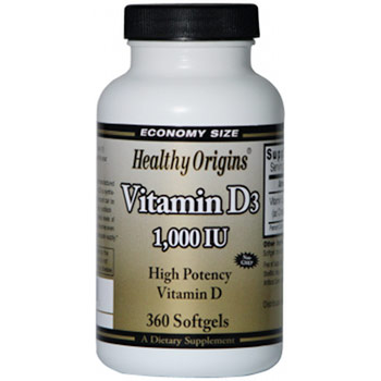 Healthy Origins Vitamin D3 1000 IU, 360 Softgels, Healthy Origins