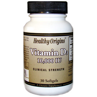Healthy Origins Vitamin D3, 10,000 IU, 30 Softgels, Healthy Origins