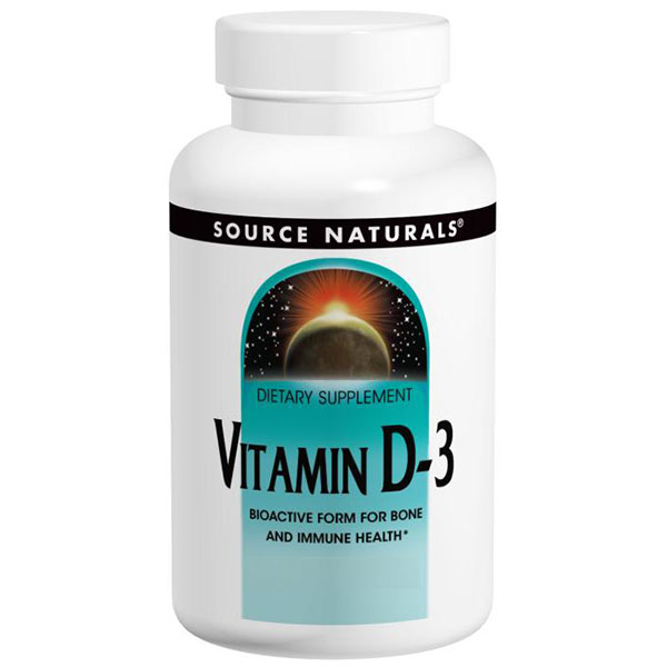 Source Naturals Vitamin D-3 5000 IU Caps, 240 Capsules, Source Naturals