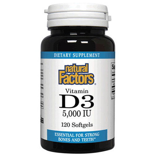 Natural Factors Vitamin D3 5000 IU, 360 Softgels, Natural Factors
