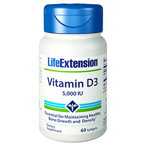 Life Extension Vitamin D3 5000 IU, 60 Softgels, Life Extension