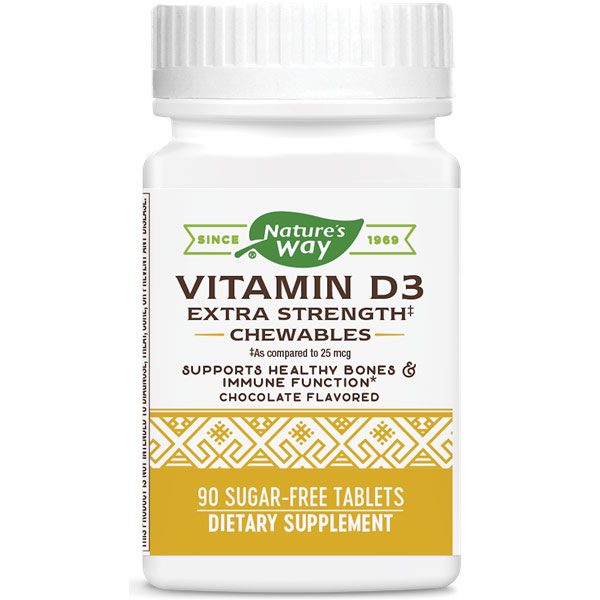 Enzymatic Therapy Vitamin D3, 2000 IU, Chocolate, 90 Chewable Tablets, Enzymatic Therapy