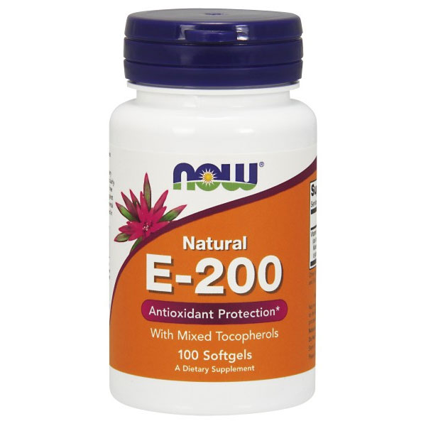 NOW Foods Vitamin E-200 IU Mixed Tocopherols/Unesterified 100 Gels, NOW Foods