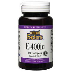 Natural Factors Vitamin E 400 IU Mixed (d-alpha tocopherol) 180 Softgels, Natural Factors