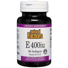 Natural Factors Vitamin E 400 IU 100% Natural, Non GMO 240 Softgels, Natural Factors