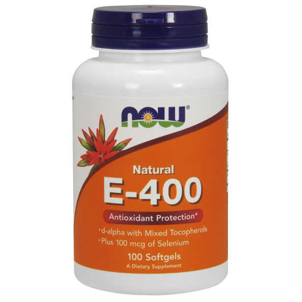 NOW Foods Vitamin E 400 IU With Selenium 100 Gels, NOW Foods