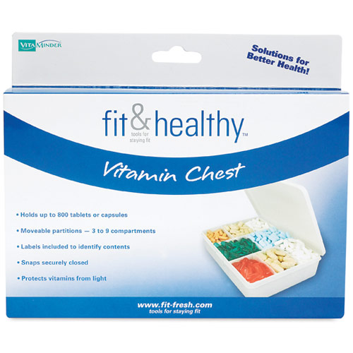 VitaMinder Fit & Healthy Vitamin Chest, Vitamin Organizer, VitaMinder