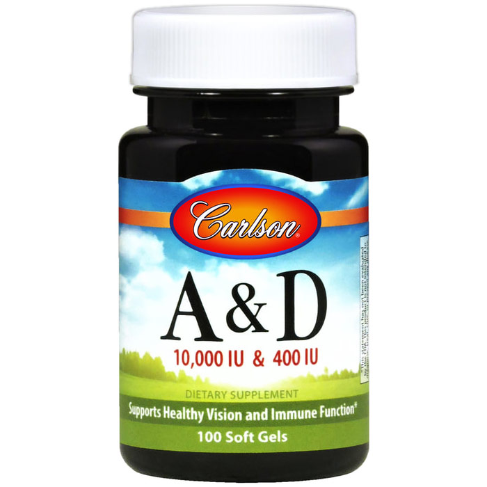 Carlson Laboratories Vitamins A & D 10,000 + 400 IU 300 softgels, Carlson Labs