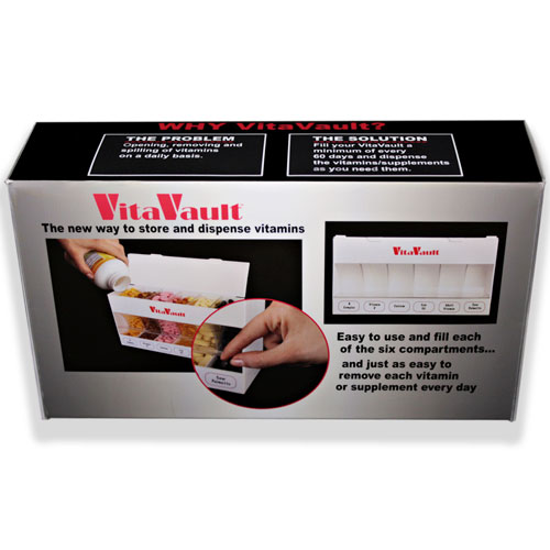VitaVault LLC VitaVault Vitamin Dispenser, Pill Organizer with Six Large Compartments