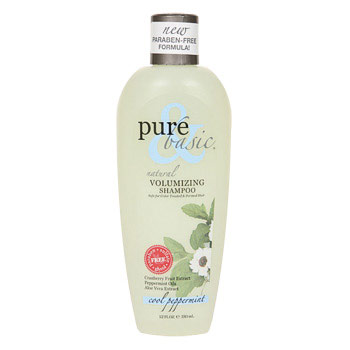 Pure & Basic Natural Volumizing Shampoo, Cool Peppermint, 12 oz, Pure & Basic