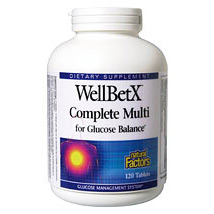 Natural Factors WellBetX Complete Multi for Glucose Balance 120 Tablets, Natural Factors