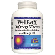 Natural Factors WellBetX RxOmega-3 Factors with Borage Oil 120 Softgels, Natural Factors