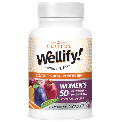 Wellify Women's 50+, Multivitamin & Multimineral Food-Based Blend, 65 Tablets, 21st Century HealthCare