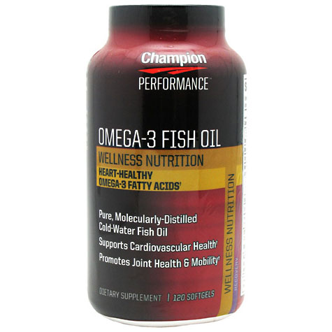 Champion Nutrition Wellness Nutrition Omega-3 Fish Oil, 120 Softgels, Champion Nutrition