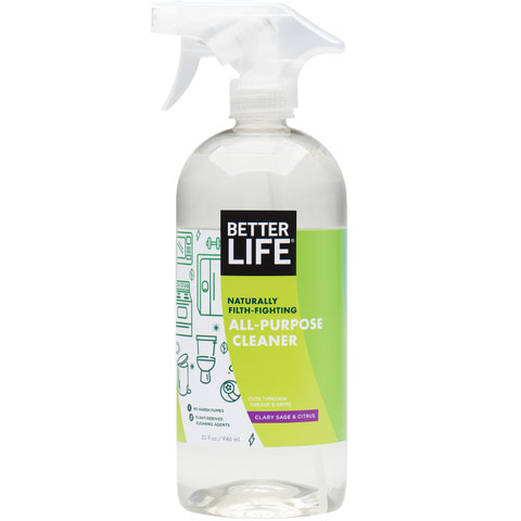 Better Life Green Cleaning What-Ever! Green All Purpose Cleaner, Clary Sage & Citrus, 32 oz, Better Life Green Cleaning