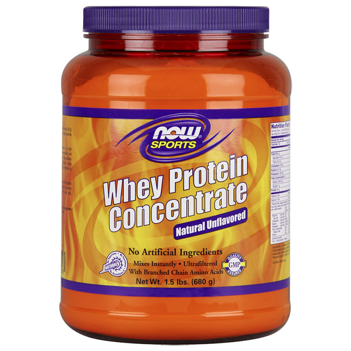 NOW Foods Whey Protein Concentrate, Natural Unflavored, 1.5 lb, NOW Foods