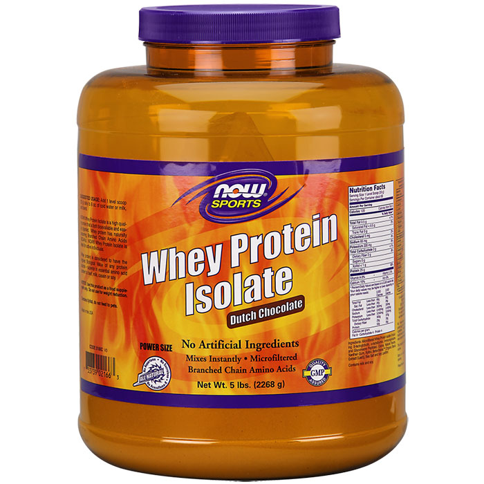 NOW Foods Whey Protein Isolate Chocolate 5 lb, NOW Foods