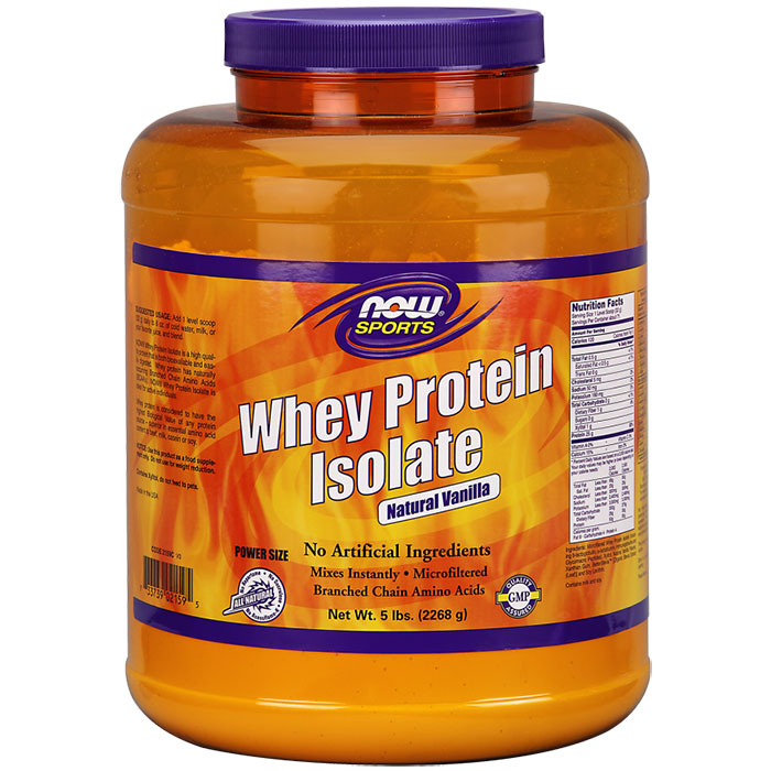 NOW Foods Whey Protein Isolate Vanilla 5 lb, NOW Foods