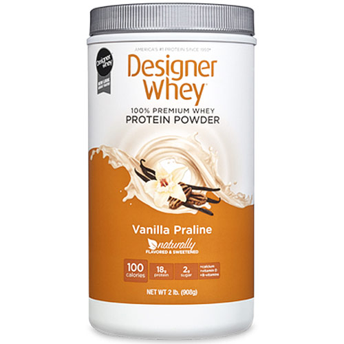 Designer Whey 100% Premium Whey Protein Powder, Vanilla Praline, 2 lb, Designer Whey