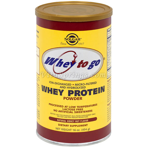 Solgar Whey To Go Protein Powder - Natural Honey Nut Flavor, 16 oz, Solgar