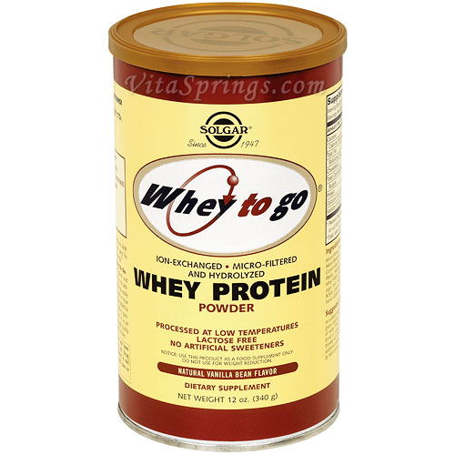 Solgar Whey To Go Protein Powder - Natural Vanilla Bean Flavor, 12 oz, Solgar