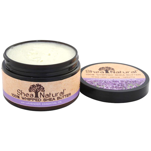 Shea Natural 100% Whipped Shea Butter with Lavender Essential Oil, 3.2 oz, Shea Natural