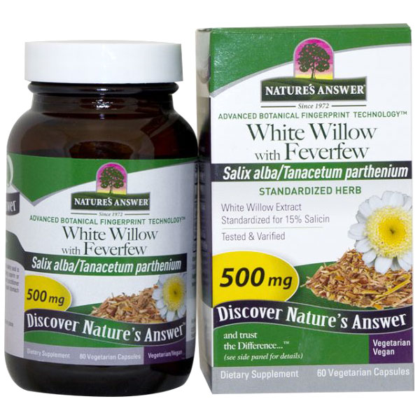 Nature's Answer White Willow with Feverfew Extract Standardized 60 vegicaps from Nature's Answer