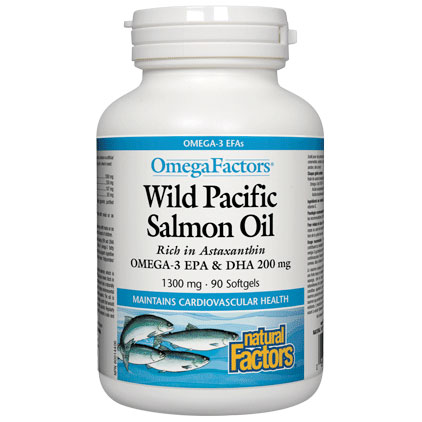 Natural Factors Wild Alaskan Salmon Oil, Omega Factors, 90 Softgels, Natural Factors