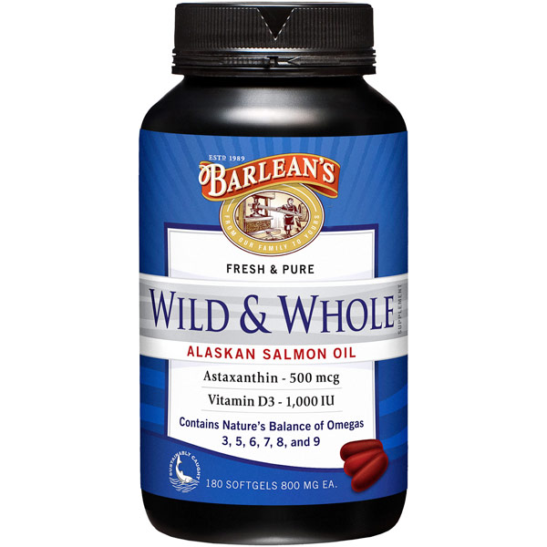 unknown Wild & Whole Alaskan Salmon Oil, 180 Softgels, Barlean's Organic Oils