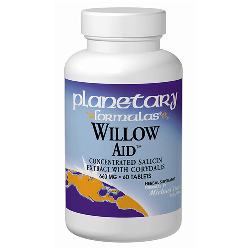 Planetary Herbals Willow Aid (Willow Bark Complex) 30 tabs, Planetary Herbals
