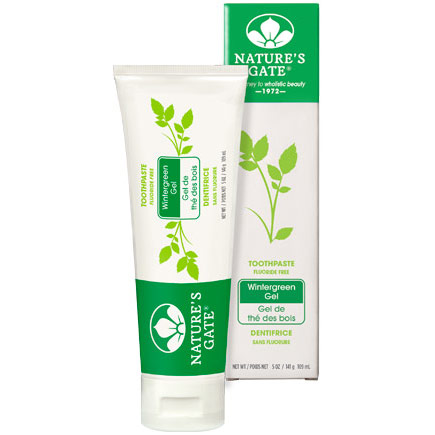 Nature's Gate Wintergreen Gel Natural Toothpaste, Fluoride Free, 5 oz, Nature's Gate