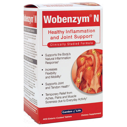 Garden of Life Wobenzym N, 400 Enteric-Coated Tablets, Garden of Life
