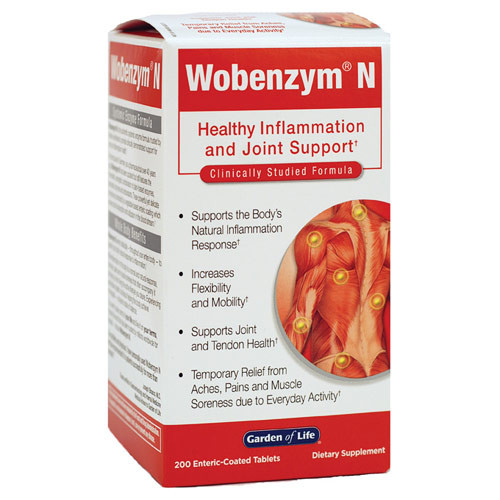 Garden of Life Wobenzym N, 200 Enteric-Coated Tablets, Garden of Life