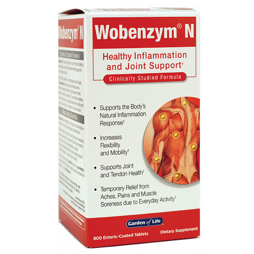 Garden of Life Wobenzym N, 800 Enteric-Coated Tablets, Garden of Life