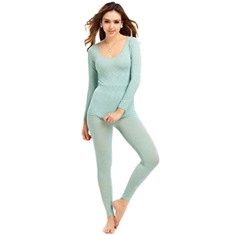 Relaxso Women's Bamboo Thermal Underwear Set, Bamboo Spantex Mint, Relaxso