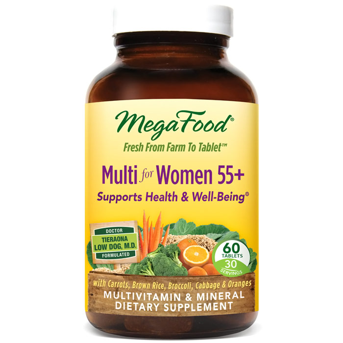 MegaFood Women Over 55, Whole Food Multivitamin & Mineral, Iron Free, 60 Tablets, MegaFood