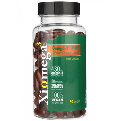 Xiomega3 (Xiomega 3) Xiomega3 Omega-3 Multi, Chia Seed Oil + 20 Vitamins & Minerals, 60 Softgels