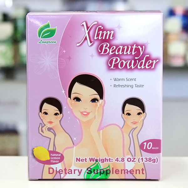 Longreen Corporation Xlim Beauty Powder Drink Mix, Natural Lemon Flavor, 10 Bags, Longreen